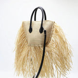 Raffia Woven Bag Shoulder Slung Straw Woven Bag Tassel Handbag