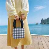 Summer Grid Children Bag Underarm Handbag