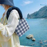 Summer Grid Children Bag Underarm Handbag