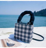 Summer Grid Children Bag Underarm Handbag