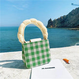 Summer Grid Children Bag Underarm Handbag