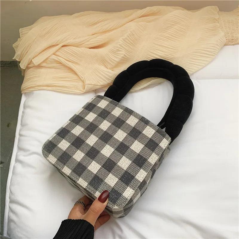 Summer Grid Children Bag Underarm Handbag