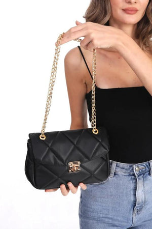 Quilted Chain Strap Hand & Shoulder Bag for Women