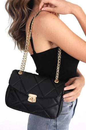 Quilted Chain Strap Hand & Shoulder Bag for Women