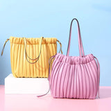 Large Capacity Bucket Handbags PU Leather Women's Totes Bag