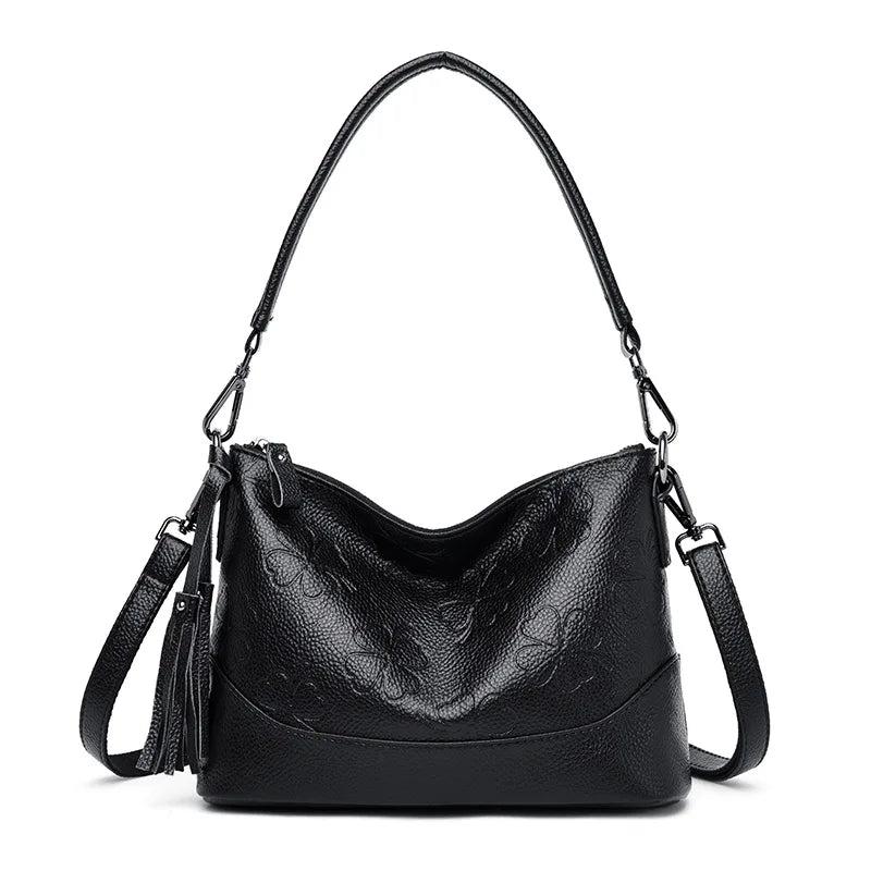 Flower Women Shoulder Bag Pu Leather Ladies Handbags Famous Female Messenger Bag