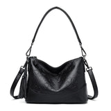 Flower Women Shoulder Bag Pu Leather Ladies Handbags Famous Female Messenger Bag