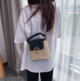 Summer Beach Woven Grass Bag Top Handle Handbag