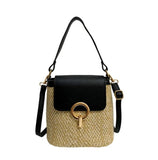 Summer Beach Woven Grass Bag Top Handle Handbag