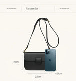 Women's Leather Messenger Bag Small Ladies Handbag Crossbody Shoulder Bag