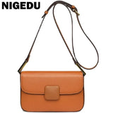 Women's Leather Messenger Bag Small Ladies Handbag Crossbody Shoulder Bag