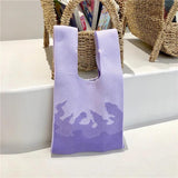 Knitted Checkerboard Women's Bag Houndstooth Handbag Small Tote Bag
