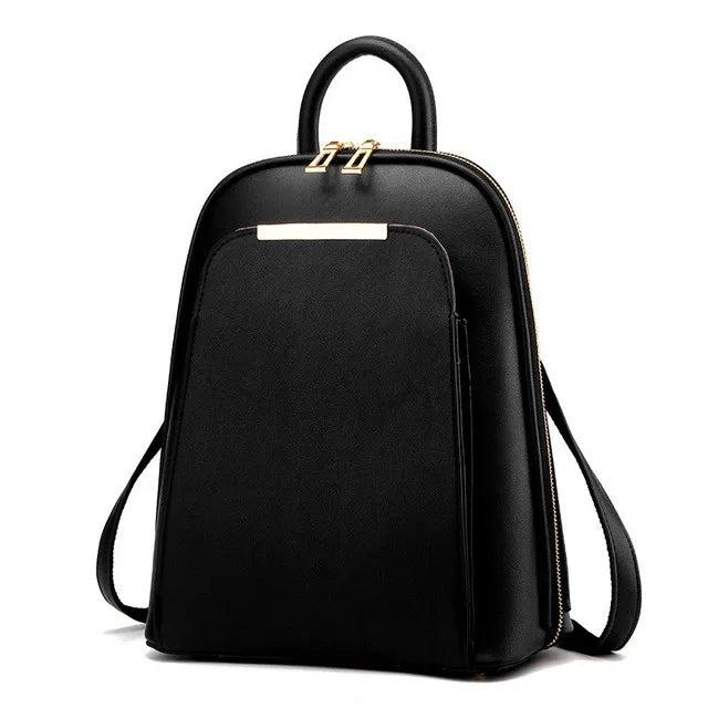 PU Leather Backpack Women Teenage Girls School Shoulder Bag Female Backpacks