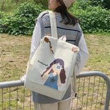 Preppy Anime Women Backpack High School College Student Schoolbag