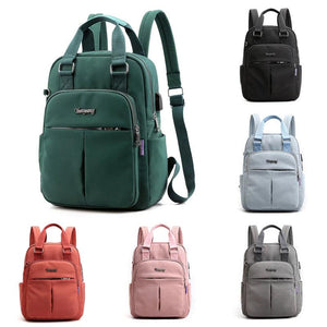 Nylon Women School Backpacks Anti Theft USB Charge Backpack Waterproof Bagpack