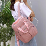 Nylon Women School Backpacks Anti Theft USB Charge Backpack Waterproof Bagpack