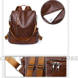 Summer Women Backpack PU Leather Travel Shoulder Bag