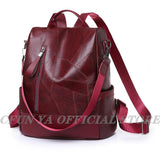 Summer Women Backpack PU Leather Travel Shoulder Bag