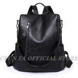 Summer Women Backpack PU Leather Travel Shoulder Bag