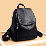Multifunctional PU Leather Casual Backpack for Women