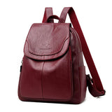 Multifunctional PU Leather Casual Backpack for Women
