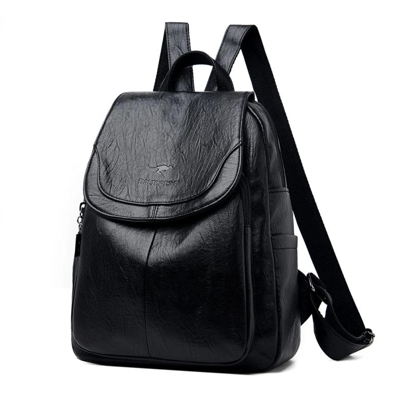 Multifunctional PU Leather Casual Backpack for Women