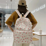 Floral Print Backpack for Teenage Girls Boys Student Book School Bag