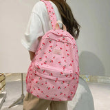 Floral Print Backpack for Teenage Girls Boys Student Book School Bag