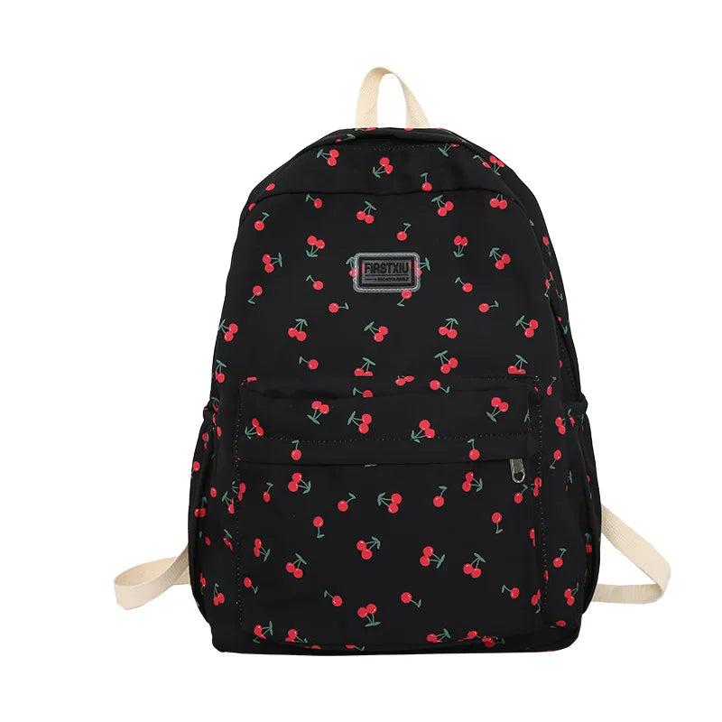 Floral Print Backpack for Teenage Girls Boys Student Book School Bag