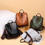 Women Backpack High Leather Large Capacity Schoolbag Travel Bag