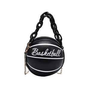 Women Basketball PU Leather Shoulder Crossbody Bag Chain Satchel