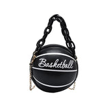 Women Basketball PU Leather Shoulder Crossbody Bag Chain Satchel