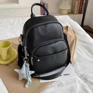 Women Backpack Large Capacity Wide Strap Female Shoulder Bag