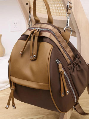 Female Backpack Multifunction PU Leather School Shoulder Bag Travel Bag E602
