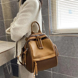 Female Backpack Multifunction PU Leather School Shoulder Bag Travel Bag E602