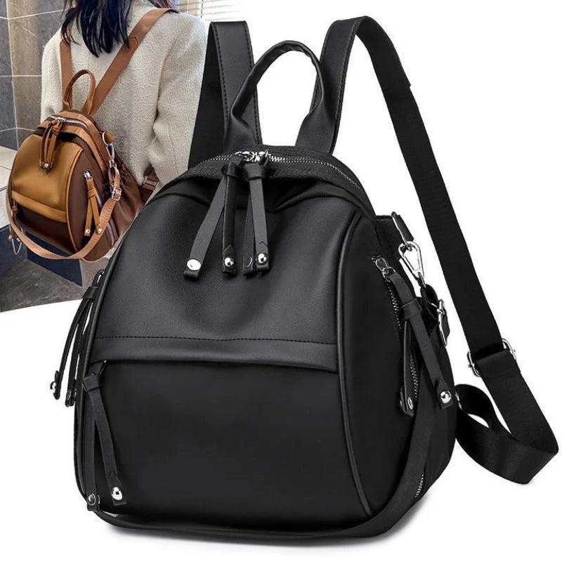 Female Backpack Multifunction PU Leather School Shoulder Bag Travel Bag E602