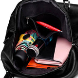 Classic PU Leather Girls Backpack Women Stitching Leather Single Backpack