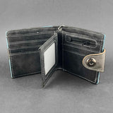 Mens Biker Wing Skull Leather Wallet with Chain