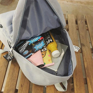 Women Canvas School Backpacks for Teenage Girls 2 Pcs Rucksack Bag