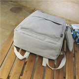 Women Canvas School Backpacks for Teenage Girls 2 Pcs Rucksack Bag