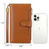 Women's Long Leather Clutch Purse Cellphone Bag Coin Wallet