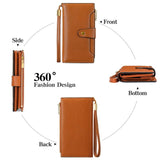 Women's Long Leather Clutch Purse Cellphone Bag Coin Wallet