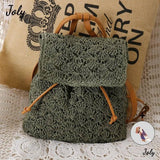 Women's Straw Beach Hollow Out Backpack - Female Capacity
