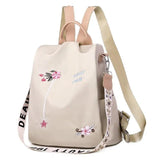 Embroidery Flowers Backpack Women Rucksack Oxford School Shoulder Bag