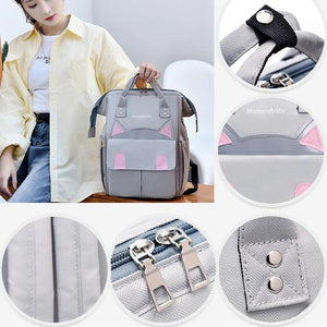 Cartoon Cat Mommy Maternity Backpack Large Capacity Waterproof Mummy Bag