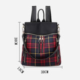 Plaid Women's Backpack Dual-use Travel Bag