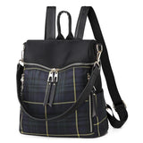 Plaid Women's Backpack Dual-use Travel Bag
