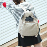 Corduroy Animal Fox Dog Shape Schoolbag Student Backpack