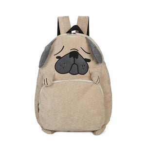 Corduroy Animal Fox Dog Shape Schoolbag Student Backpack