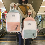 Canvas Backpack Girls School Bags Teenage High School Female Bagpack